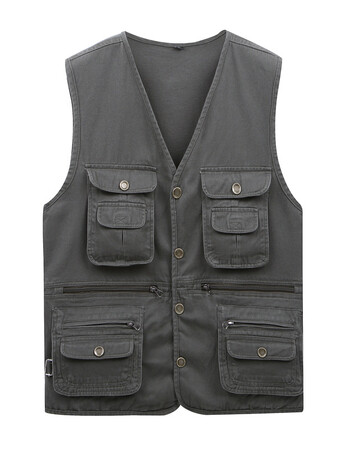 多功能速干钓鱼背心马夹户外男款记者摄影多口袋2018春秋马甲 灰色