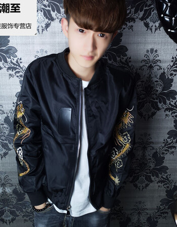 快手红人李牌牌刘叉叉同款情侣时尚棒球服夹克社会精神小伙修身飘带