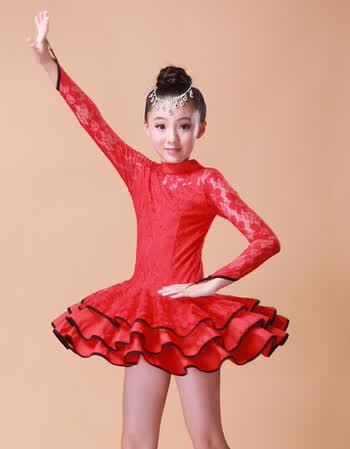 猫莉2018儿童拉丁舞裙儿童公主舞蹈练功服女孩拉丁舞比赛演出服装礼服