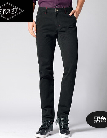 qvd男士秋季商务休闲裤男修身小直脚卡其色直筒青年长裤子 黑色 29