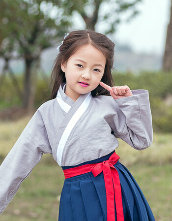 幼儿女童古代汉仙女古装书童国学宝宝汉服襦裙三字经表演出服唐装