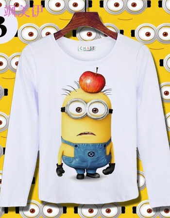 小黄人t恤男女 情侣装 大眼萌学生长短袖衣服 卑鄙的我宽松夏季 【3】