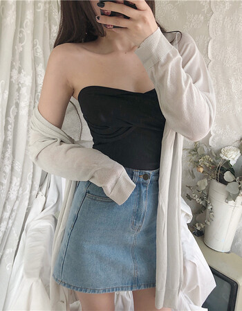 美至闺蜜抹胸上衣露肩夏季裹胸女夏外穿无肩带个性女装性感女神修身