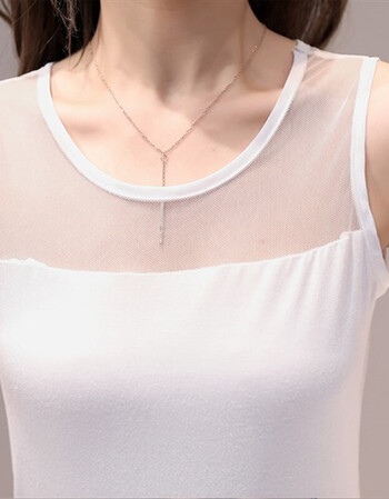 年夏季宽松甜美气质时尚花色潮流蕾丝衫/雪纺衫九分袖开 背心 m