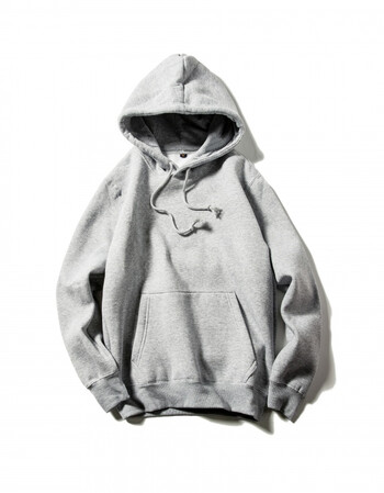 日系大码男装 2017秋冬男式纯色连帽卫衣套头衫 灰色 xl