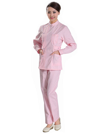 护士服粉色小褂套装长袖口腔医生短袖分体套装工作服 牙科药店医院