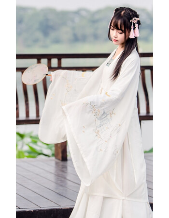汉服夏装女学生襦裙中国风古装女服装古风日常女装套装 大袖衫 m