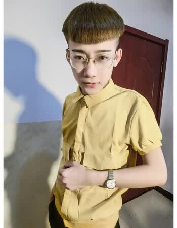 快手红人李牌牌同款衬衫短袖t恤男女情侣社会精神小伙修身半袖潮