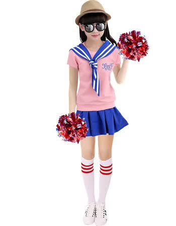啦啦队服装女套装小海军六一儿童拉拉队学生班服表演服演出幼儿园y