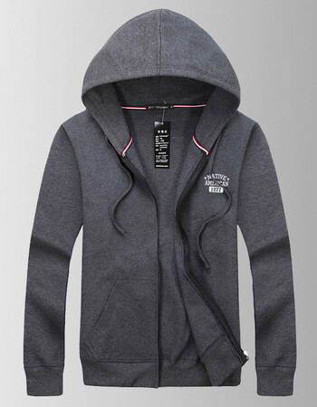 春秋薄款外套男装拉链连帽开衫 男宽松加肥大码卫衣 深麻灰(c款) l