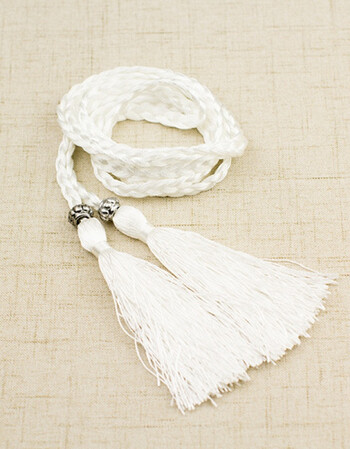 古风汉服古装发绳流苏红头绳连衣裙腰带配饰发带发饰cos男女 白色