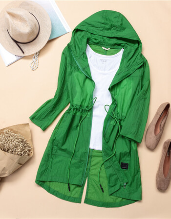 防晒衣女2018夏季新款 中长款韩版百搭防紫外线皮肤衣大码透气潮 绿色
