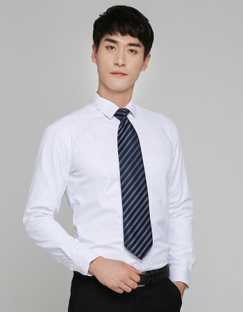 衬衫男长袖免烫商务正装修身韩版职业上班男装白色大码衬衣工作服x