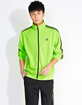 运动套装春秋男大码运动服套装开衫修身女运动装学生班服 款三男 绿色