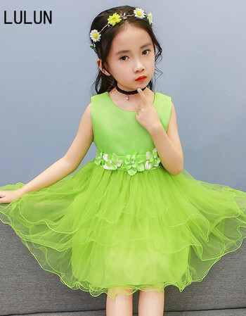 夏装连衣裙2018新款韩版蓬蓬纱裙六一表演裙子儿童夏季公主裙 绿色