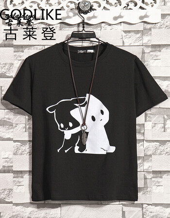 男装 t恤 古莱登(godlike) 古莱登宽松薄款t恤2018夏季新款百搭黑白