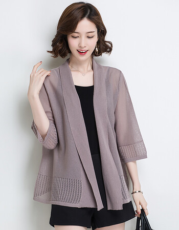 夏尔维纳夏季镂空针织开衫女薄外搭短款宽松加肥加大码胖mm空调衫披肩