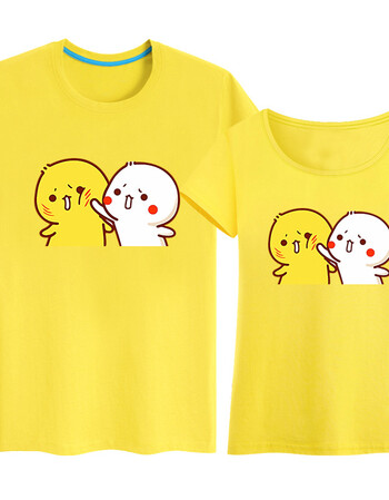 微信qq表情包奶胖鸟男女情侣衫装夏装短袖半袖t恤衣服打底衫韩版 黄