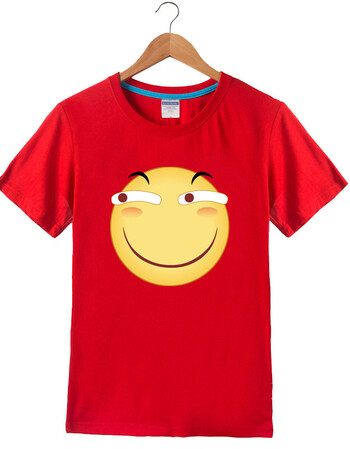 恶搞衣服男内涵段子t恤定制表情t恤男短袖t恤男上衣半袖男 斜眼红色 s
