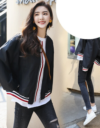 棒球服女春秋韩版学生bf宽松2018新款潮夹克原宿风短款薄外套n1 黑色
