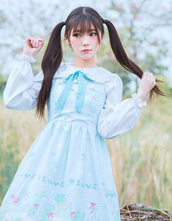 洛丽塔日常女装日系可爱软妹冰雪娃娃印花lolita洛丽塔日常轻甜jsk