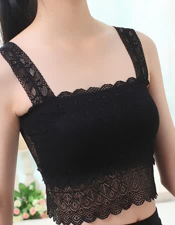 内衣裹胸抹胸短款美背女打底夏天围胸胸挡摸胸裸胸果 yf 菱形黑色(无