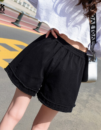【京东好店】 黑色牛仔短裤女夏高腰2018新款韩版百搭宽松毛边a字阔腿