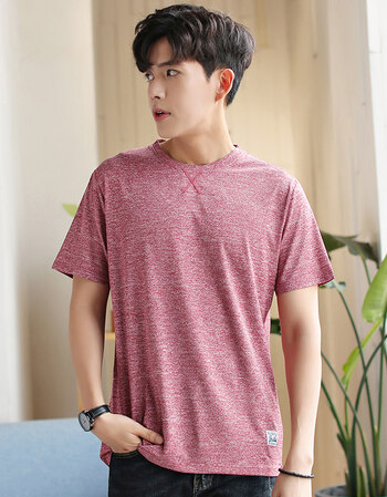 夏季男士圆领短袖t恤韩版潮流2018新款修身日系体恤男帅气上衣服t