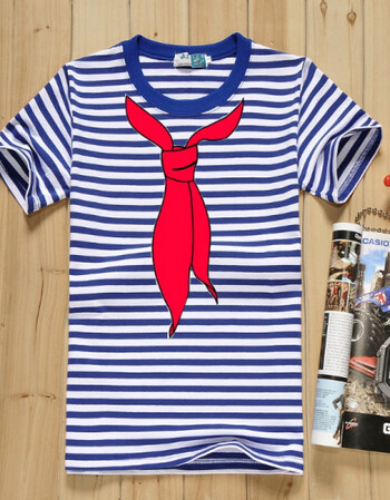 复古梅花海魂衫红领巾男女情侣t恤半袖文化衫海军衫班服 红领巾 175