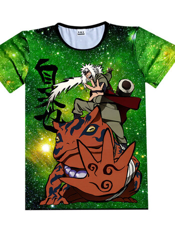 新款 卡通图案t恤 火影忍者 卡卡西3d印花短袖 半袖服装t恤 款号1绿色
