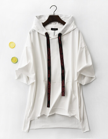 短袖卫衣女连帽 ins宽松韩版潮学生bf2018新款夏季纯棉薄款连帽衫