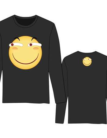 珂梵图滑稽t恤 害怕 斜眼笑滑稽脸表情包棉男女长袖 衣服 动漫周边