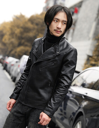 机车皮衣男2018春秋新款韩版修身港风青年薄外套休闲黑色皮夹克潮
