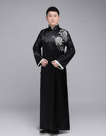 相声服装民国风相声长袍长衫大褂评书经典中国风中式马褂演出服男
