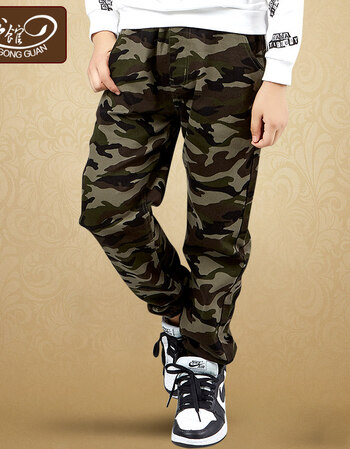珂梵图儿童迷彩裤男童裤子春秋款2018新款童装长裤韩版潮宽松中大运动