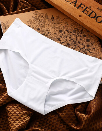 三无痕性感低腰大码冰丝女士内裤平角裤纯棉档短裤安全裤薄款 白色 s