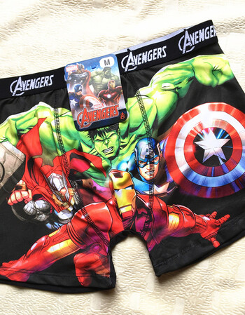 男士平角裤冰丝内裤原单速干漫威裤头超人卡通dc漫画 绿巨人大头像 l