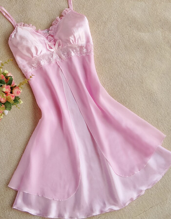 2018新款睡裙女士蕾丝性感睡衣夏天冰丝薄款柔纱学生中裙丝绸吊带品质