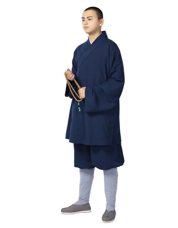 【新品促销】新冰丝罗汉杉僧服僧装罗汉服僧人僧衣和尚服罗汉褂 藏青