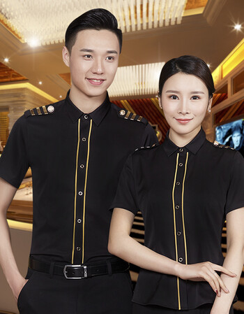 古莱登夜场酒吧ktv服务员工作服短袖夏款ktv工作服男女制服夏装 白色