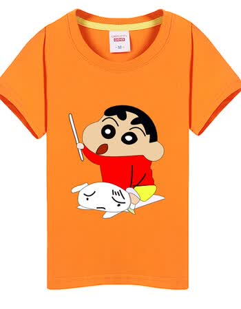 珂樊图蜡笔小新童装儿童夏天上衣服 2018新款夏季男女童棉圆领t恤短袖