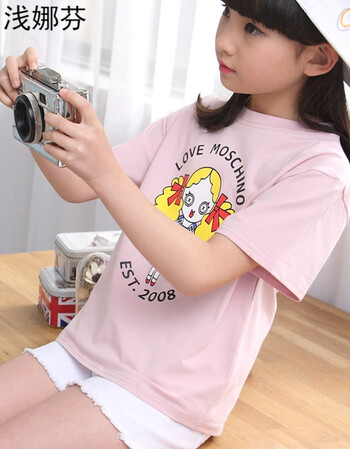 宽松棉上衣女孩11-13周岁胖童初中学生 藕色 小美女 150cm