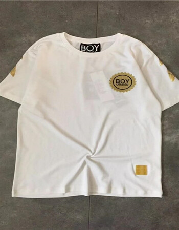 一件2018夏季新款boy男士短袖休闲时尚简约潮牌男士t恤sn5565 白色 l