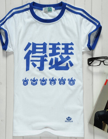 复古梅花牌中国t恤男士国货半袖青春字样女款圆领短袖情侣装 得瑟 165
