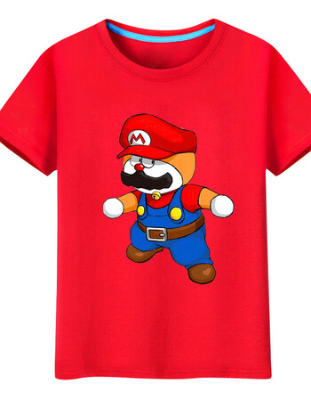 哆啦梦潮男女卡通短袖t恤可爱叮当猫个性机器猫学生t恤t恤新品 红色3