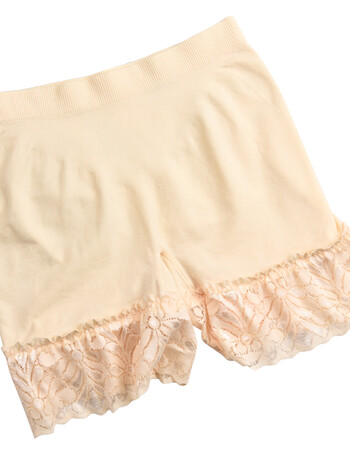 蔻以服饰夏季蕾丝花边安全裤女镂空无痕薄款打底裤防走光夏防狼裤