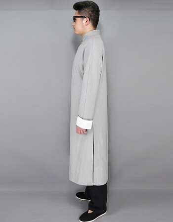 长衫男民国男装长袍马褂外套棉麻相声大褂演出文艺复古中式伴郎服