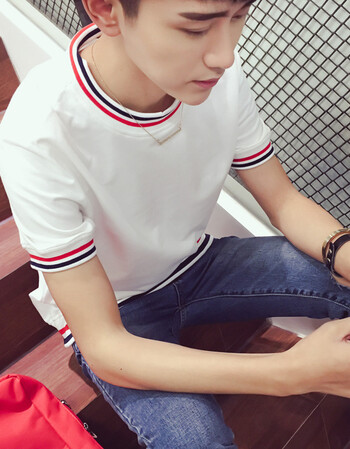 小码潮男短袖加小xs码les帅t修身t恤s号小清新纯色半袖打底衫160aa