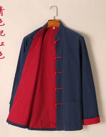 春秋款复古中国风外套中式棉麻盘扣唐装民国风男装短打上衣改良中山装