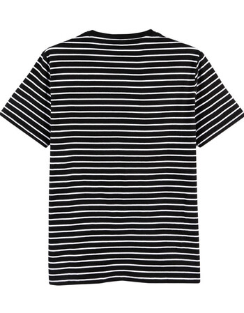 真维斯短袖t恤男 2018夏装新款男士圆领黑白条纹上衣爸爸衣服 2013